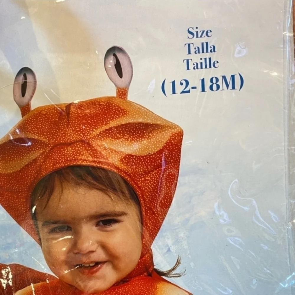 NWT Disney The Little Mermaid Sebastian Infant Costume Halloween Size 12-18M New